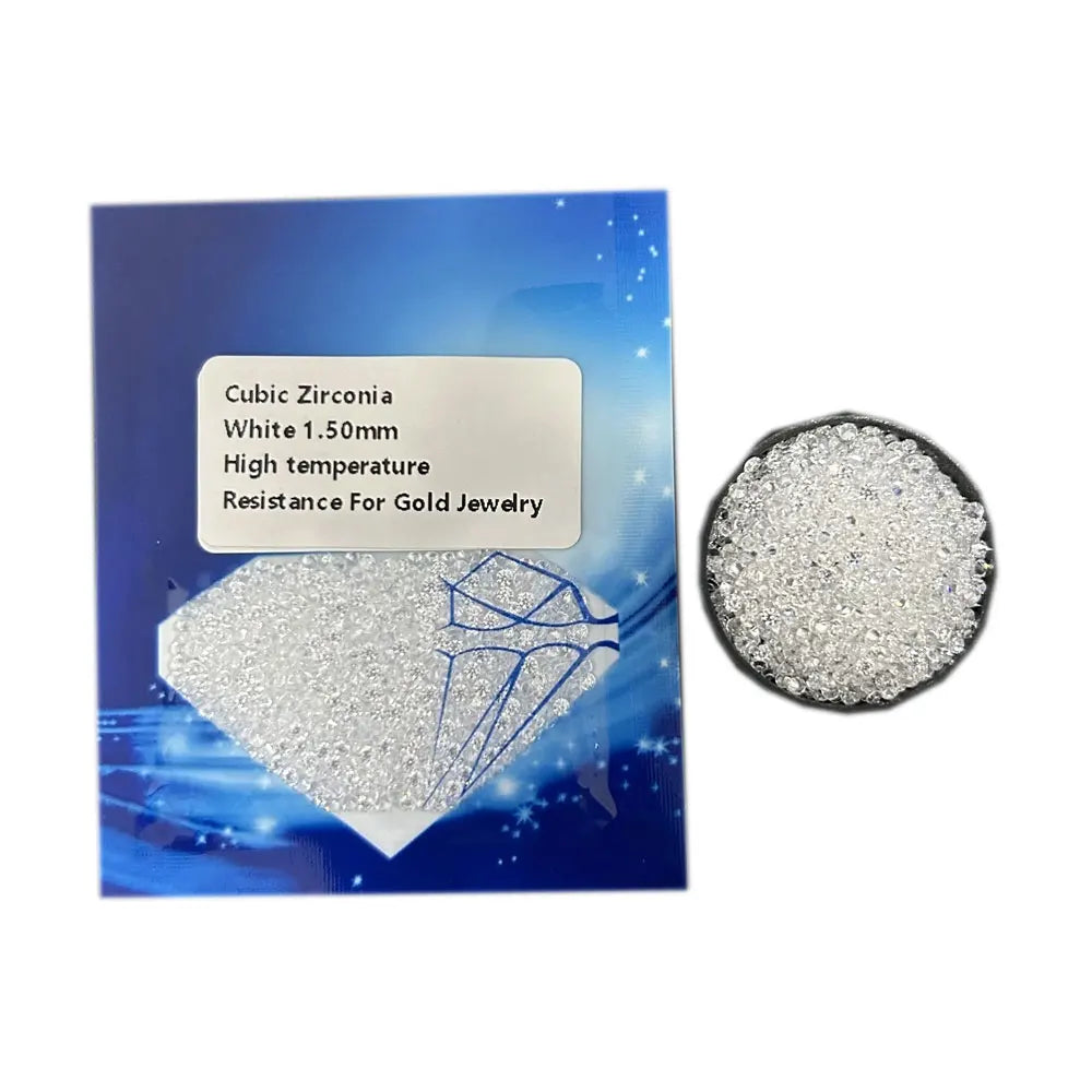 Small Size 0.8mm to 3.5mm 6A Quality White CZ High Temperature Resistance Cubic Zircon Loose Gemstone