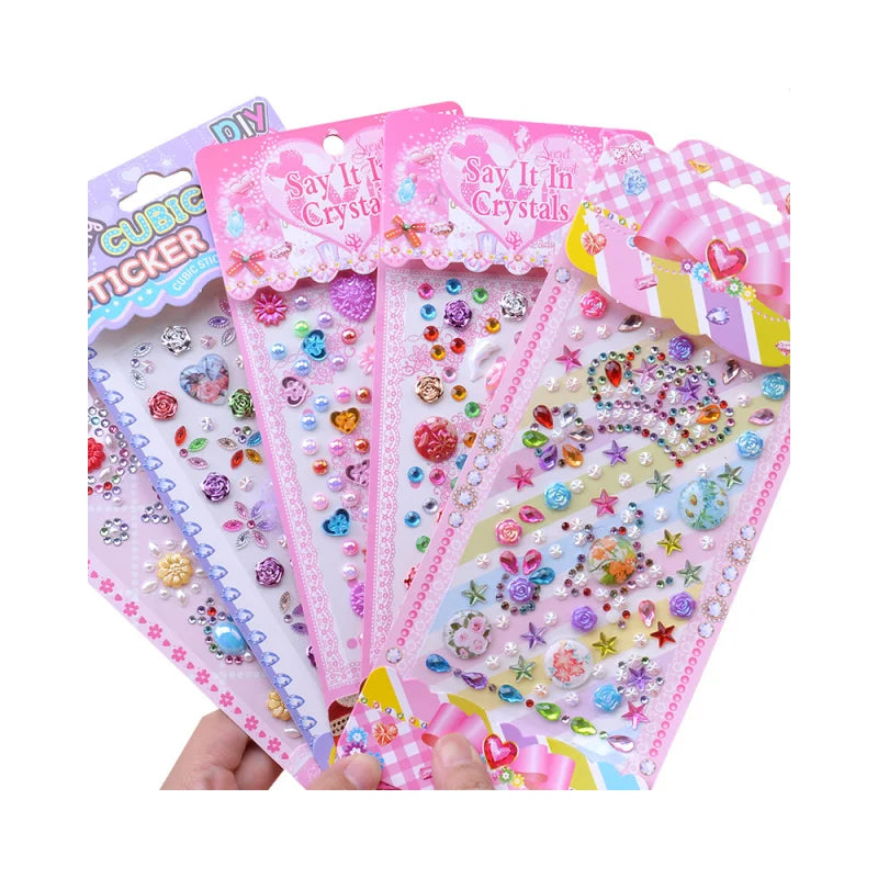 Wholesale Hot Sale Acrylic Bling Self Adhesive Rhinestone Gem Stickers Jewels for Crafts Craft Supplies Kids