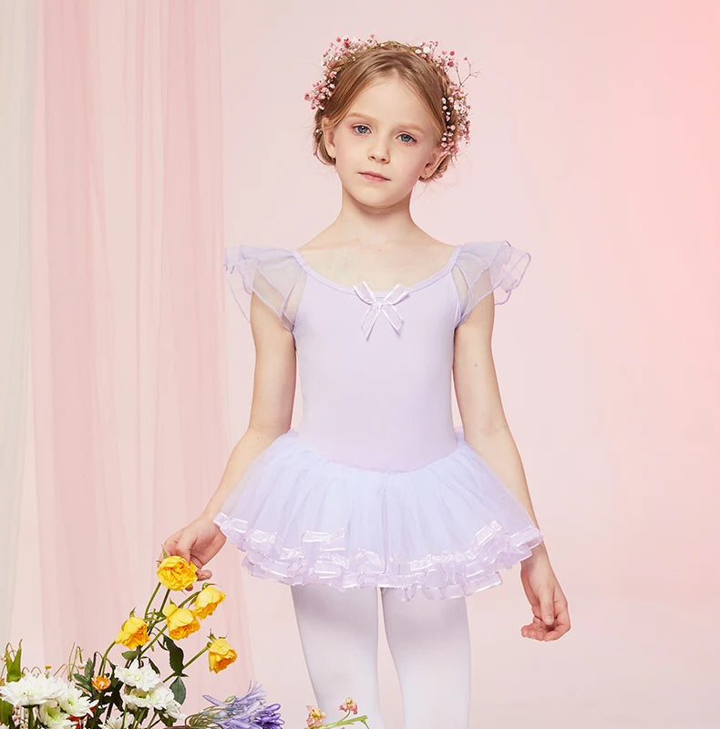 B8154 Wholesale Performance Girls Dance Dress Training Dancewear Ballerinas  Cute Ballet Tutu Dress