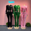 XS 2024  New Arrivals  Women Velvet Tracksuit Sweatpants and Hoodie Velvet Sweatsuit Women Velour Two Piece Set