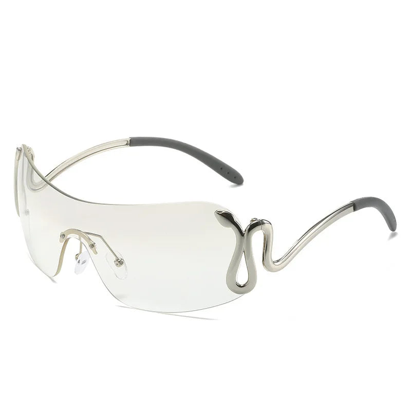 2023 New One Piece Sunglasses Personalized Animal Spirit Snake Fashion One Y2K Glasses Snake Sunglasses Female