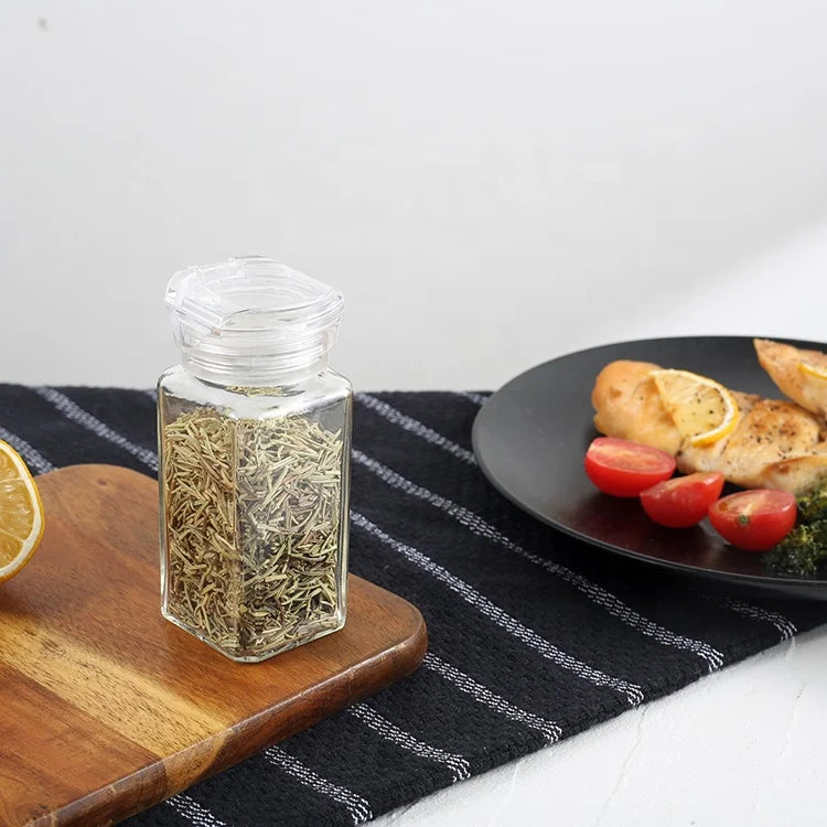 100ml Glass Jar Spice Bottle Jars Salt Shaker clear Spice Shaker Bottle Plastic Salt and Pepper Shaker
