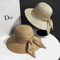 New Design Summer Outing Vacation Travel Women Sun Hat Straw Beach Hat With Ribbon