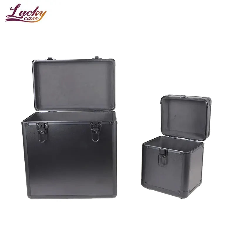 12" and 7" Vinyl Record Box Aluminum With EVA Foam Lining Small Box Can Be Put Inside Big Box for Shipping Aluminum Case