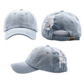 Factory Full Custom 6 Panel Curved Brim Distressed Washed Denim Gorras Fitted Baseball Caps Hat