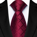 Wholesale 8CM Plaid Neckties for Men Silk Red Navy Blue Checked Polyester Ties Men Custom School Company Logo on Tie for Men