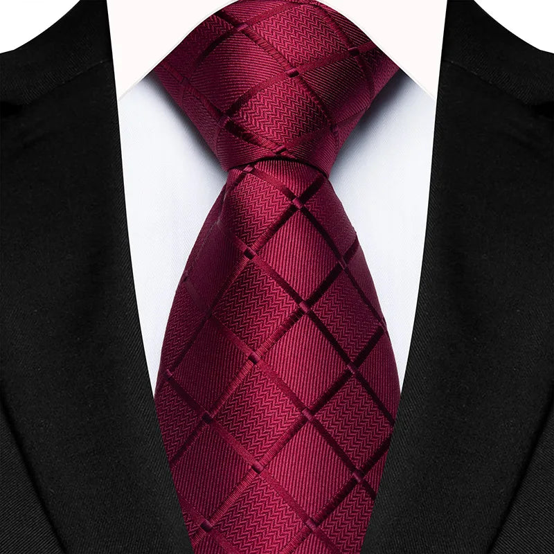 Wholesale 8CM Plaid Neckties for Men Silk Red Navy Blue Checked Polyester Ties Men Custom School Company Logo on Tie for Men