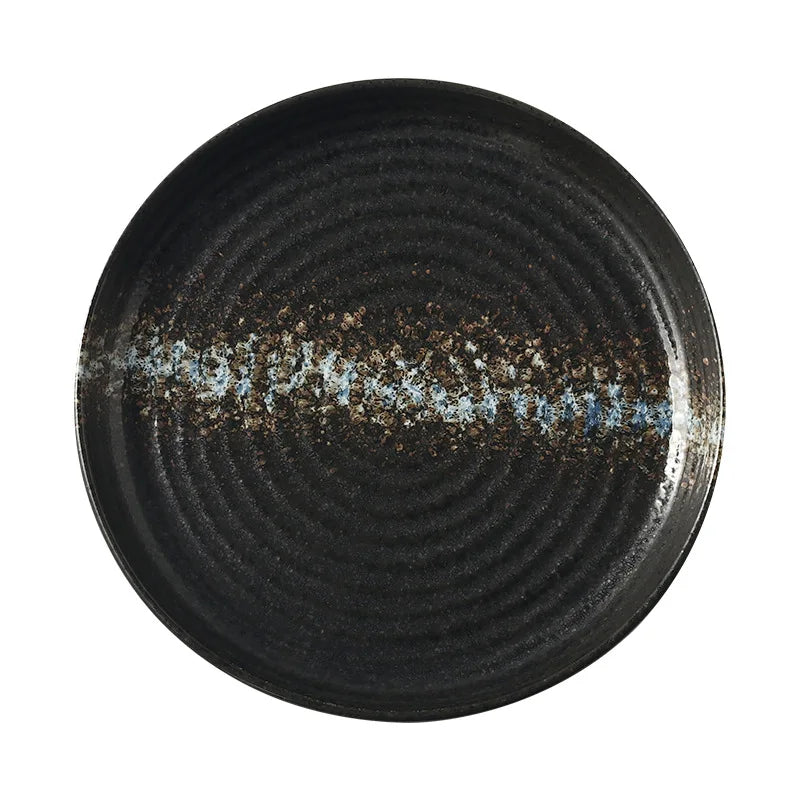 Wholesale Eco-Friendly Ceramic Plates Dinnerware Porcelain Glazed Japanese Restaurant Plate