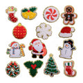 Christmas Chenille Glitter Handmade Iron on Embroidery Snowflake Santa Hat Patches