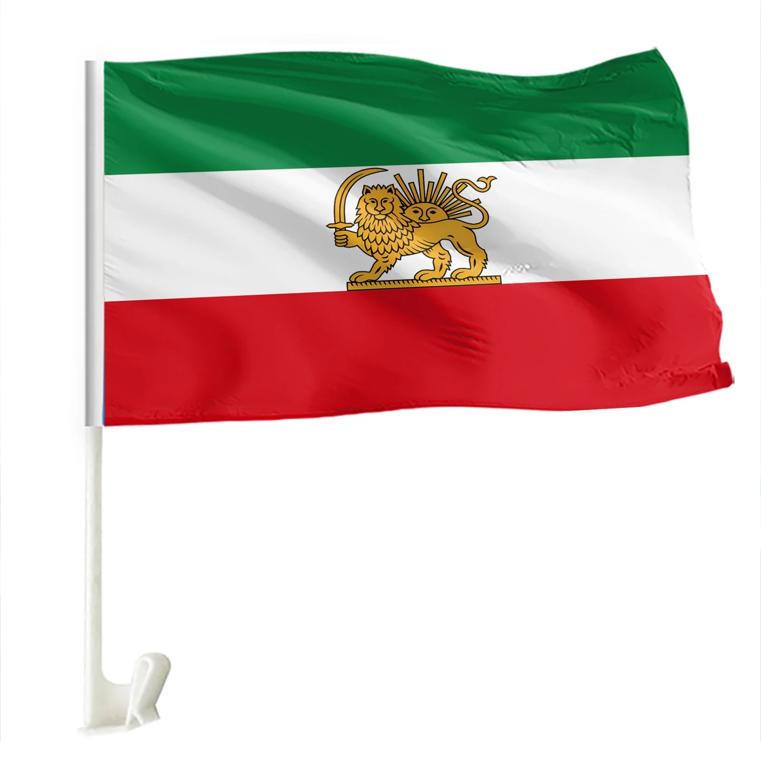 Direct Factory Sale Promotional Iran Lion Flag Durable Nylon Polyester Cloth Car Sun Lion Window Pennant Iera Car Flags