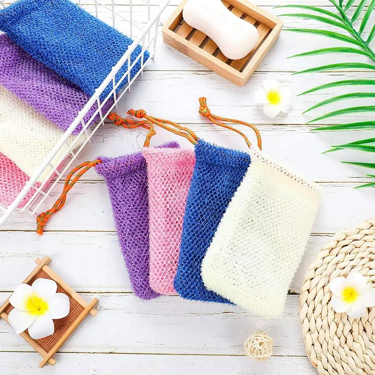 Thicken Nylon Soap Saver Bag Pouch Bar Plentiful Bubble Foam Exfoliating Glove Soap Mesh Bags for Shower Soaps Holder Pocket