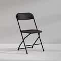 White Plastic Folding Chairs for Events Rental HDPE Weight Capacity Stackable Foldable Portable Garden Party Heavy Duty 650 Lbs