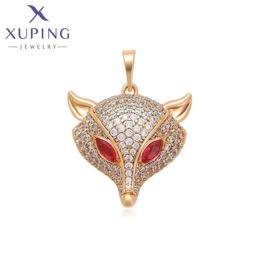 X000838626 XUPING Jewelry 18k Gold Color Plated Big Large Fashion Men Hip Hop Rapper Animal Iced Out Fox Pendant Charm