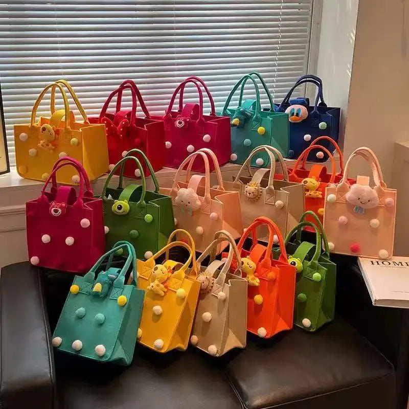 MU Mommy Felt Bag Cute Toy Tote Shopping Gift Bag Handbag Grocery Premium Reusable Packing Bag