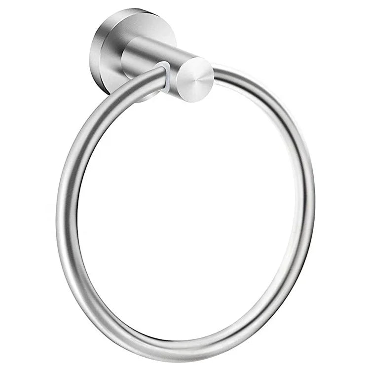 Wall Mount Stainless Steel Bath Towel Ring Set Hand Towel Holder Brushed Nickel Circle Rings with Rack for Hotel Use