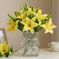 Manufacturer Wholesale Valentine's Day Wedding Home Decoration Artificial Lily 1 Flower 2 Buds Mini Handmade Waterproof PVC