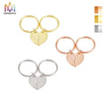 Stainless Steel Heart Double Key Chain Dual Keychain for Couples Manufacture Price Metal Heart Keychain