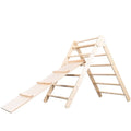 COMMIKI Kids Wooden Climbing Triangle Ramp Indoor Climbing Toys Wooden Gym Playground Climber Ladder Children Sports Toy