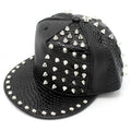 Adjustable Punk Style Metal Rivet Patent Leather Baseball Caps Hip Hop Rap Hats Rave PU Trucker rapper hat Cap