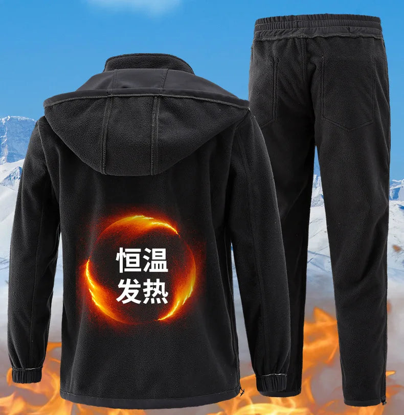 Winter Plush and Thick Work Suit Set Cold and Warm Workwear Clothes Waterproof and Wear-resistant Outdoor Assault Suit