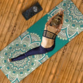 Custom Printed 1.5mm Suede Surface Natural Rubber Travel Folding Yoga Mats