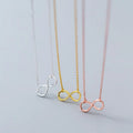 925 Sterling Silver Infinity Pendant Necklace Rose Gold Plated Chain Necklaces Fashion Jewelry for Women
