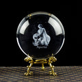 Creative LED Night Light Laser Engraving 12 Constellations Zodiac Crystal Glass 3D Ball for Birthday Gifts