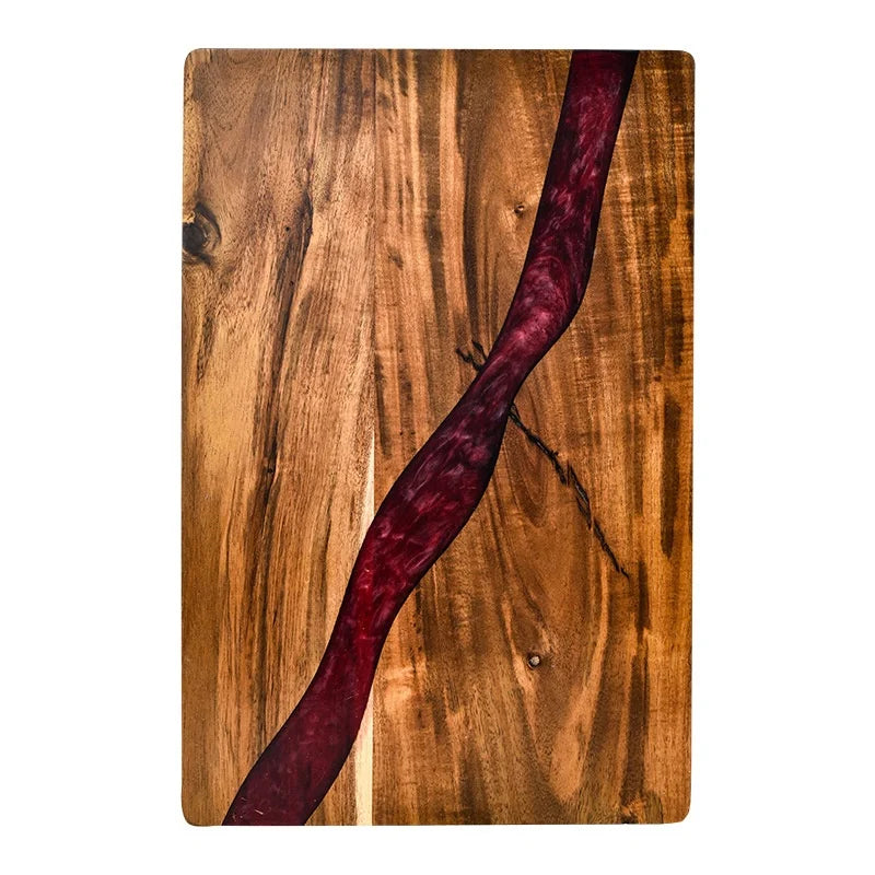 Rectangle Heavy Duty Serving and Chopping Board for Fruits Vegetables Epoxy Resin Wood Cutting Board