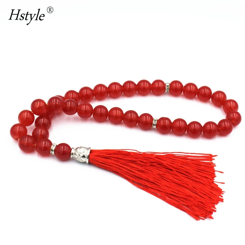 Muslim Tasbih 33 Prayer Beads Rosary Misbaha Islamic Worship Ceremony With Tassels Eid Ramadan Religious Gift HS356