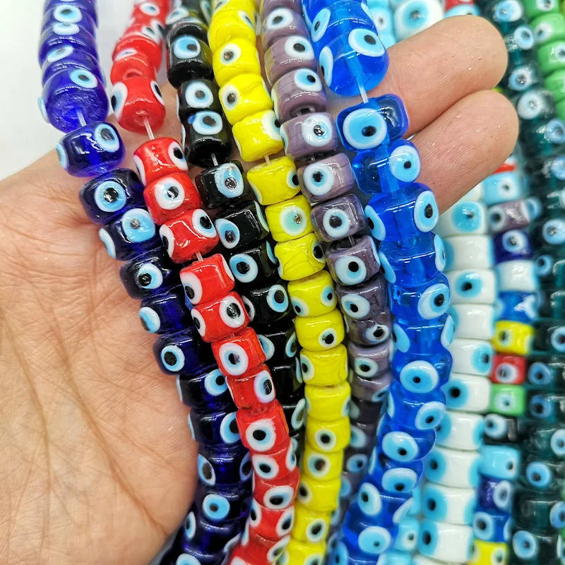 Factory Direct Sale Loose Colorful Glaze Glass Evil Eyes Ceramic Beads for Jewelry Making