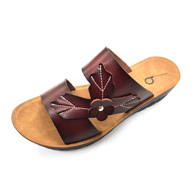 Multiple Colors Decor High Quality Soft Leather Platform Flat Sandals Female Summer Outdoor Lightweight Waterproof