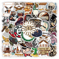54Pcs Trendy Cigar Cartoon Graffiti Stickers for Skateboard Luggage Decor Cool Smoking Sticker