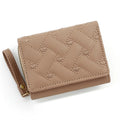 Custom Designer Simple Short Money Premium Retro Brown Trendy Small Wallet Three Fold Ladies