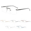 Transparent Rimless Metal Optical Glasses Frames Fashionable Stainless Steel Colored for Men Women Diamond Face Shape Match