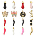 Fashion Accessories Colorful Butterfly Glasses Fist Chili Shape Copper Zircon DIY Jewelry Pendant Charms for Jewelry Making