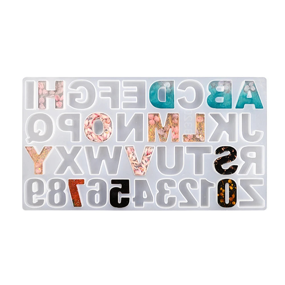 DM714 DIY Crystal Pendant Resin Letters 3D Mirror Surface Handmade Jewelry Epoxy Silicone Mold Key Chain