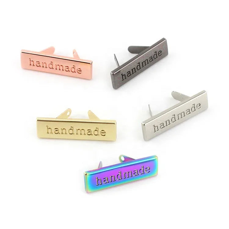 Nolvo World 36*10mm Customized Handmade Metal Letters LabelSewing Metal Label Name Decorative Labels for Handbag
