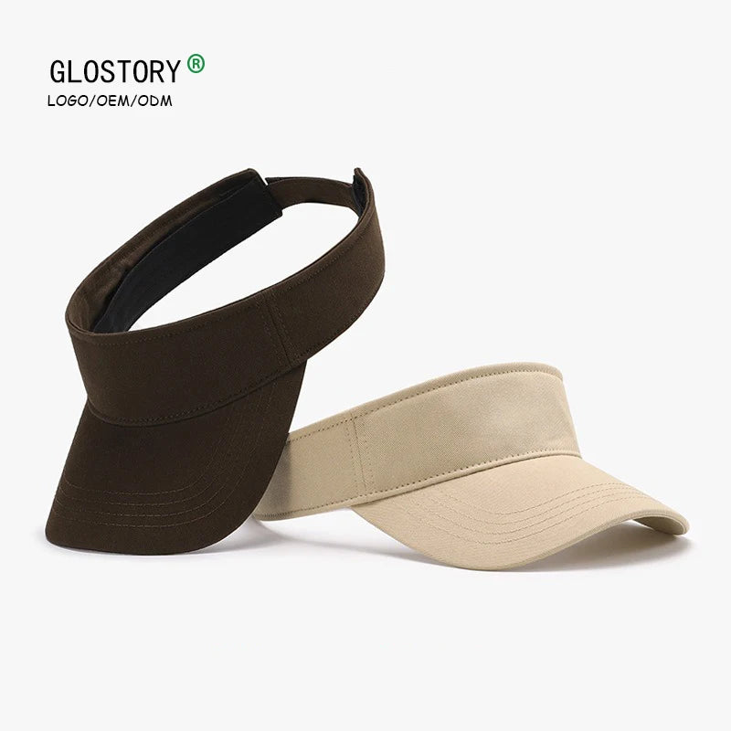 Custom Logo Unisex   Men Women Tennis Softball Sport Sunvisor Cap  Summer Beach Cap UV Sun Protection  Running Visor Hat