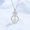S925 Sterling Silver Moissanite & Freshwater Pearl Bow Pendant Necklace Wholesale Product Category