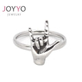 Wholesale Stainless Steel Jewelry Rock N Roll I Love You Hand Ring Simple Ring