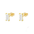 New New Rectangle Clear Stone Dainty 925 Sterling Silver Stud  Earring Fashion Jewelry Wholesale
