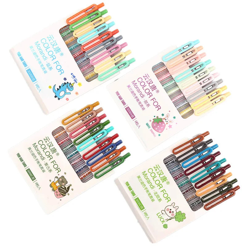 Morandi Color Hand Account Pen Set Office Marker Pens Cute 0.5mm Gel Pen