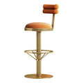 Italian Luxury Modern Simple Stainless Steel Bar Stool High Stool with Fabric for Home Bar Dining Cafe Rotating Feature