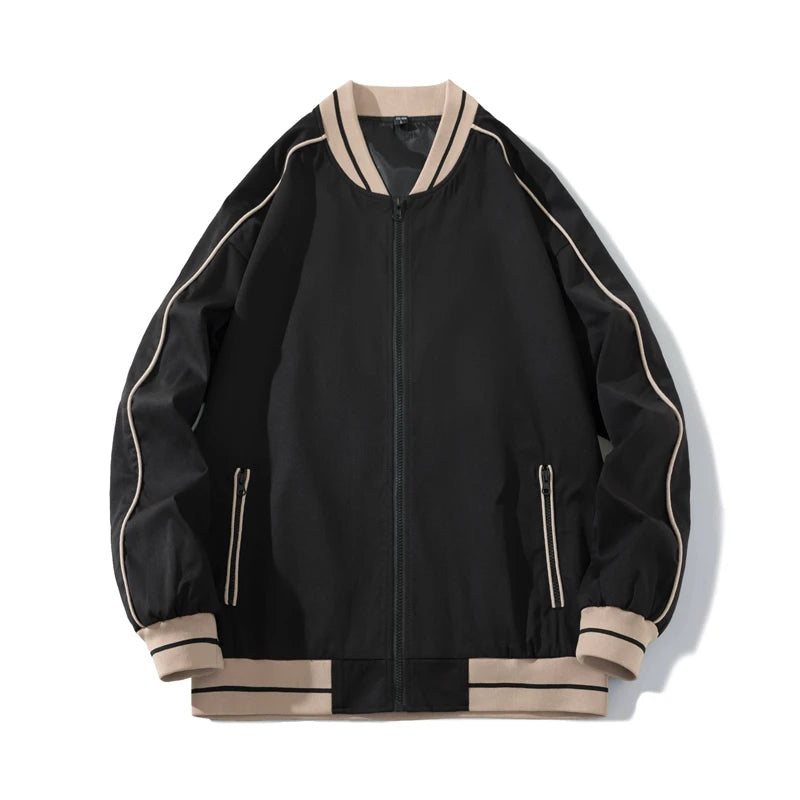 Men's Patchwork Coach Jacket Stand Lightweight Autumn Windbreaker Full Zipper Varsity Casual Style Bomber Chaqueta Para Mens