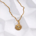Boho Hollow Evil Eyes Necklace Gold Plated Stainless Steel Pendant Necklace for Women Designer Jewelry Statement Necklaces