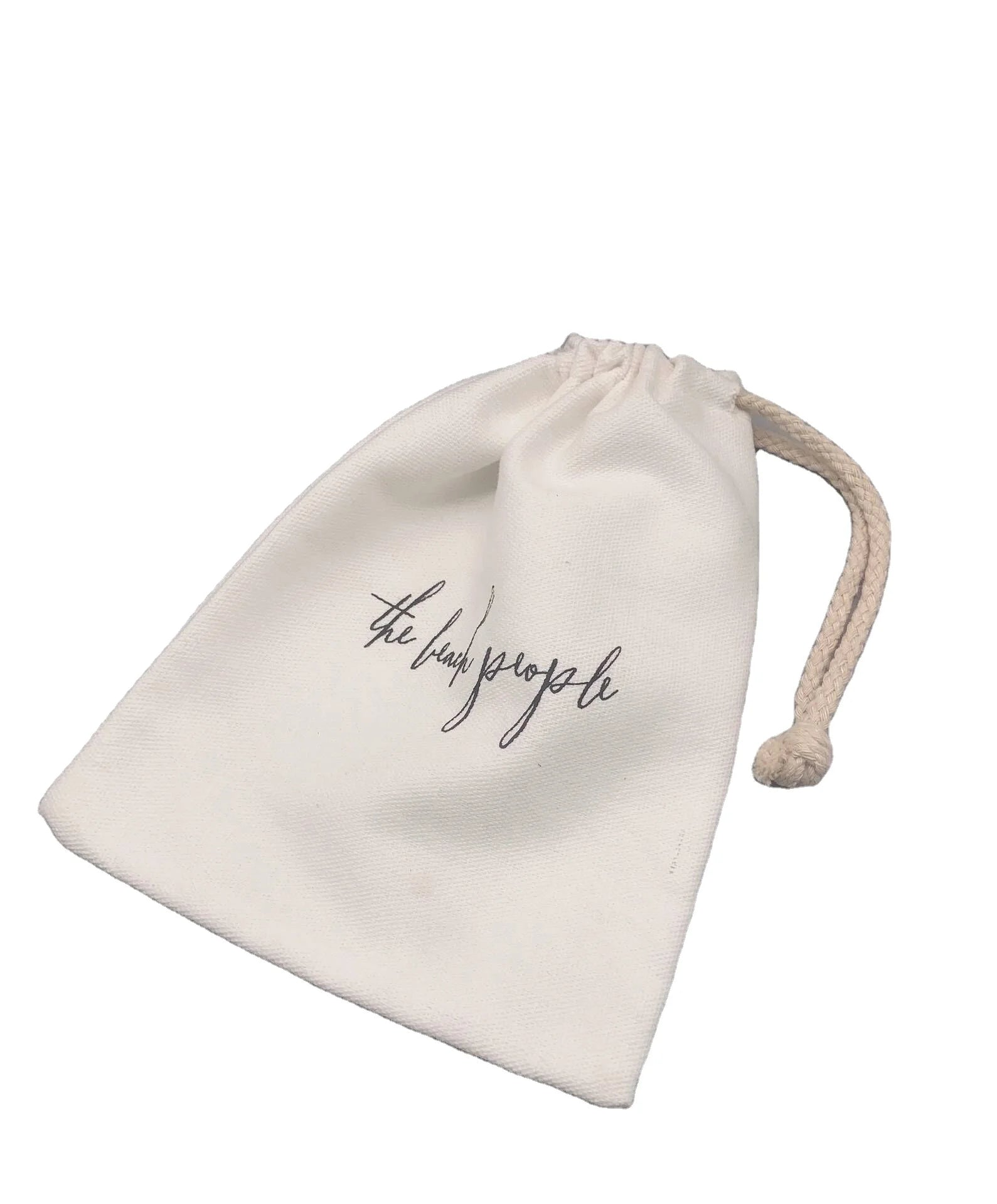 Recyclable Small Twill Cotton Canvas Drawstring Dust Bag for Jewelry and Socks-Customizable Packaging