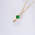 Fine+jewelry Gold Jewellery 18k Natural Emerald White Diamond Elegant Necklace Women