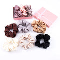 Wholesale High End Luxury Large Satin Scrunchies Fashion French Solid Color Hair Scrunchies Custom Hair Scrunchies With Logo