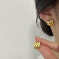 925 Silver Retro Fashion Earring for Women 18K Gold Plated 925 Sterling Silver Banana Shape Stud Earrings Piercing Jewelry