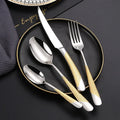 Luxury Wedding Gold Flatware Set 18/10 Stainless Steel Star Diamond Cutlery 4 Pcs Set